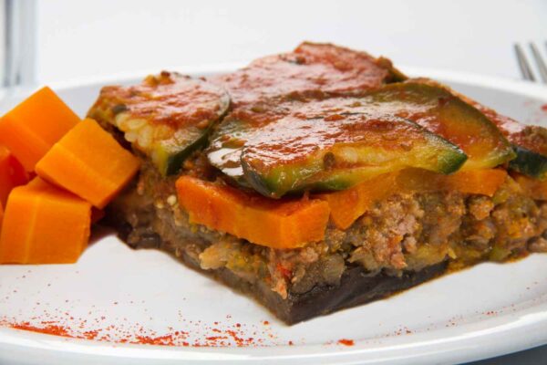 Lasagna de carne y vegetales