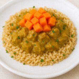 CUADRIL AL CURRY CON ARROZ