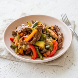 Wok de ternera